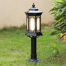 熱銷【櫥窗好物】台灣出貨 中式戶外防水過道園林別墅景觀花園庭院草地燈室外農村小區草坪燈, 咖啡色,【接電款】滕王閣地插燈+燈泡