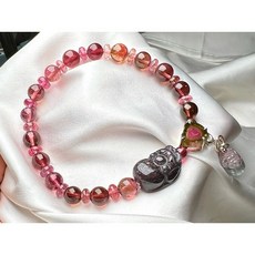 7.0-7.3咪 淨體 稀少 全粉色系碧璽 手鍊，優雅迷人，增添個人魅力, 1個