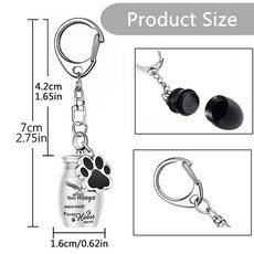 강아지 유골함 반려동물 화장 추모 기념품 향수병 발바닥 참 키링 사람고양이 여행용, 색상: 1. 라이트 그레이