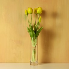 리본리에 망고 튤립 조화, 옐로우, 1개 옐로우, 1개