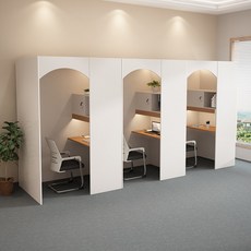 스터디카페 책상 개인실 1인용 아치형 파티션 세트 프라이버시 공간, 문 구멍 테이블 스타일 2