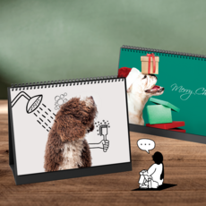 강아지 탁상달력 귀여운 멍이 인테리어 2026 캘린더 책상 사무실용 선물, 1개, 멍이탁상A+B