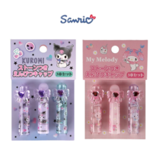 산리오 피규어 연필 보호캡 연필깎이 세트, 2세트, 쿠로미+마이멜로디