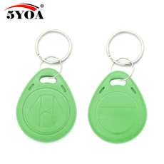 5YOA 100개 T5577 EM4305 RFID 125khz 키 키링 복사 가능 재기록 재작성 근접 ID 토큰 링 블랭크 액세스, 12 Green