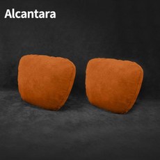 테슬라 모델 Y 알칸타라 자동차 머리 받침 목 베개 좌석 뒷 경부 척추 액세서리, 6)2 orange, 1개