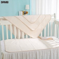 DFMEI 陽光菊母嬰用品心型彩棉隔尿墊嬰兒牀墊防水寶寶尿墊廠家現貨現發, 1個, 彩棉:小碼35*45cm