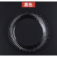 9寸彩色紙盤 幼稚園手工紙盤 一次性餐盤/紙碟 勞作用品, 黑色（一組10個）, 1個