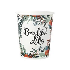 [테이크아웃] 친환경 종이컵 10온스 플라워 테이크아웃컵 340ml 1000개, 1박스, 1000개입