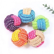 토이 터그 놀이 강아지 PET 이갈이 장난감 공 매듭볼, 1개, OP  매듭볼-랜덤