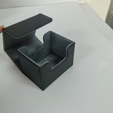 卡盒收納盒遊戲桌遊卡牌皮質牌盒, 1, 側開黑灰