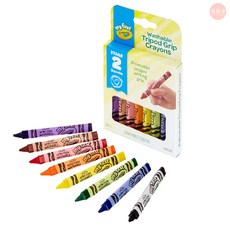 萌萌屋 【現貨】美國 繪兒樂 Crayola 幼兒可水洗掌握蛋型蠟筆 安全剪刀 可水洗彩色筆 幼兒系列 蛋型蠟筆, 1個, 幼兒可水洗三角筆桿蠟筆8色