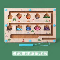 磁性走珠迷宮 益智 運筆訓練 認知玩具, 1個, 形狀磁性迷宫（13.5*22cm）