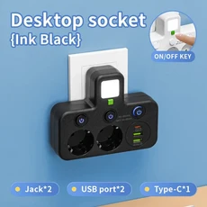 EU 플러그 콘센트 TYPE 연장 포트 없음 전기 사양 코드 소켓 USB 가지 미포함 또는, 2 Bla USB