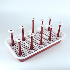 주방 미니 컵 식기 건조대 1단, 1개, 레드L