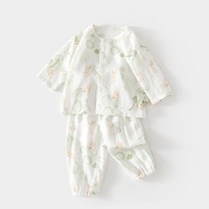 嬰兒紗布套裝 寶寶家居服 長袖