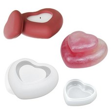 ATYUSVIC 뚜껑이 있는 병 레진 몰드 하트 모양 오거나이저 박스 실리콘 몰드 주얼리 보관 상자 캔들 병 재떨이 다육 식물 화분 제작용(스타일5), Style5