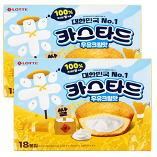 롯데 카스타드 우유크림맛, 414g, 2박스