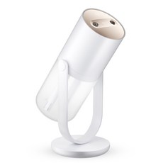 IPSKY 雙噴旋轉加濕器 霧化生氧機 靜音大容量加濕機 90度旋轉出霧, 白色【450ML】, 白色, 450ML