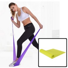 썸씽슈츠 초급용 요가 스트레칭 저항 탄성 밴드 2P, 2개, 옐로우