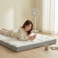 리보아 사계절 침대 바닥 토퍼 매트리스 매트, 화이트