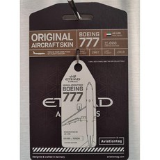 퇴역 항공기 플레인 태그 키링 에티하드 B777-200 A6-LRB, B777 화이트 5361, 1개