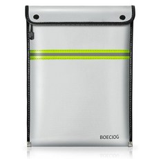 BOECIOG 업그레이드된 내화성 문서 가방 38.1 x 27.9cm(15 11인치) 대용량 방수 지퍼 테두리 현금을 위한 머니 백 귀중품 여권을 안전한 보관 11s, BOECIOG 업그레이드된 내화성 문서 가방, 38.1