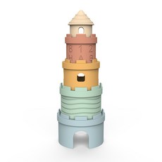 DFMEI 新品嬰幼兒益智早教玩具顏色認知硅膠疊疊樂玩具數字積木套裝, 1個, 城堡疊疊樂:如圖