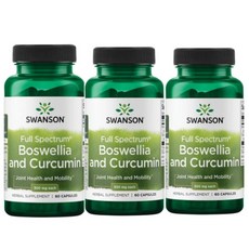 스완슨 풀 스펙트럼 보스웰리아 앤 커큐민 300mg 캡슐, 3개, 60정