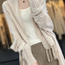 韓系仿羊絨針織披肩外套 流蘇設計 可兩穿 百搭毛衣外套 秋冬質感單品