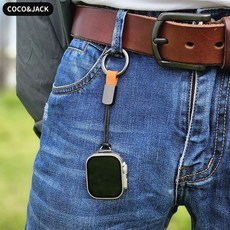 워치 스트랩 주황 컬러 버클형 손목 분실방지 메탈 키링, 애플 10세대 42mm 다이얼, 오렌지