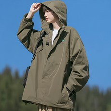 홍언목요 남자 바람막이 봄 가을 등산 자켓 아웃도어 빅 사이즈 후드 집업 바람막이