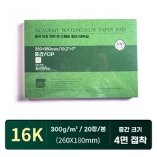 수채화지 아티스트 수채화 바오홍 세트 전문가용 종이 용지 중목, 1개, I. 16K 300g 특대