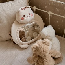 돗투돗 카시트 후방거울 돗람이 아기 차량용 뒤보기 거울 안전 유아, 베이지, 1개