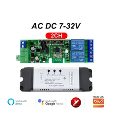 지그비 3.0 2 채널 RF 컨트롤러 허브 수신기 투야 와이파이 스마트 스위치 알렉사 구글 홈 릴레이 모듈 AC, 02 2CH Zigbee 7-32V, 04 1CH 7-32V