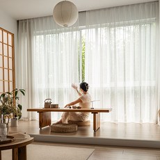 [1+1]HOMEY NEST 비침없는 린넨 쉬폰커튼 인테리어 거실 커튼 안방 커텐 작은창 창문 린넨 커튼아일렛형