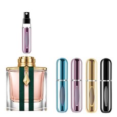 리필 가능한 쾰른 누수 향수 향수병 4개 및 빈 휴대용 아토마이저 여행용 방지 아토마, 5 ml