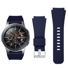 갤럭시워치 3 호환 스트랩 41mm 45mm 실리콘 밴드, 블랙