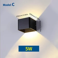 LED 벽 조명 모션 센서 실내 야외 AC85-265V ABS 완벽방수 Led 가정용 전기 정원 장식, 02 No Sensor, 02 Warm White, 07 Model C NO Sensor