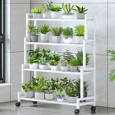 가남 이동식 화분정리대 베란다화분정리대, 4단, 흰색