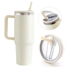 LJL 대용량 스텐리스 텀블러 1180ml/887ml/591ml 보온보냉 텀블러, 1개, 1.18L, 베이지