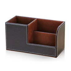 코코아이티 킨데코 가죽 데스크정리함 명함 연필꽂이 오거나이저, 1개