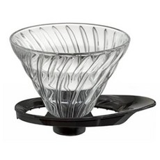 하리오 V60 내열유리투과 드리퍼 01 블랙 VDGR-01-B 1~2인용, 115ml, Black, 1개