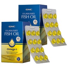 GNC 97% 하이 퓨리 피시 오일 오메가3 소프트젤, 2개, 60정
