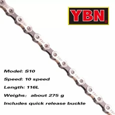 자전거정비YBN 전류 12v Mtb 체인 8v 10v 9v 11v 현재 자전거 8 9 속도 산악 도로 사이클링, 13 10S silver 116L