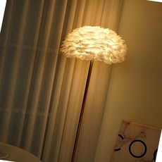 깃털 장 스탠드 그레이 거실 소파 무드등