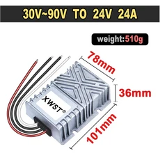 전원 공급 변환기 30 90V에서 24V로 버크 DC 조절기 36V48V60V72V80V에서 로봇 모니터용 퀵 커넥터 포함, 01 24A 101Silver, 01 30 90V, 01 24V