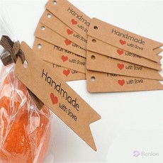 베니온 Handmade 라벨 10p 옷라벨, 브라운