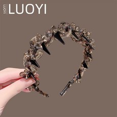 DFMEI 優雅蓬鬆蝴蝶結髮箍女高顱頂頭飾發捆壓發高級感輕奢重工氣質髮飾, 1個, 水晶花朵髮箍:如圖