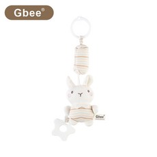 Gbee有機棉寶寶早教BB器風鈴牙膠玩具 床鈴 毛絨 公仔 安撫玩具, 1個, 兔子