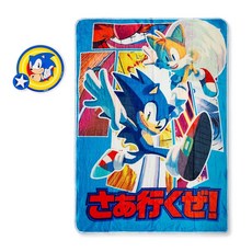 JUST FUNKY Sonic The Hedgehog Merch | Sonic The Hedgehog 플리스 담요 및 바닐라 공기 청정제 선물 세트 | 소닉 앤 테일 담요 |